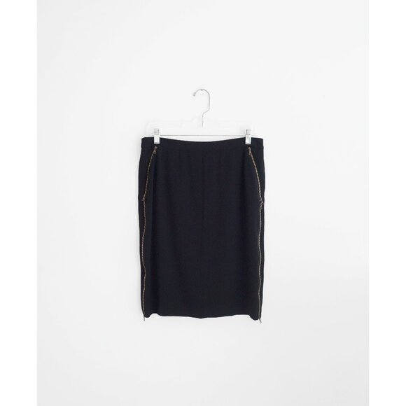Nina Ricci Dresses & Skirts - Nina Ricci Ikram Black Silk Exposed Zipper Pencil Skirt size FR 40 US 8